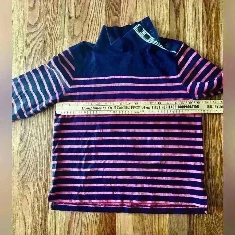 J. Crew | Nautical Striped Button Shoulder Top - Small